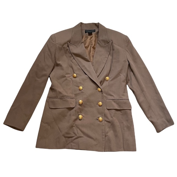 Vintage | Brown and Gold Double Oversized Breasted Blazer - Picture 2 of 11